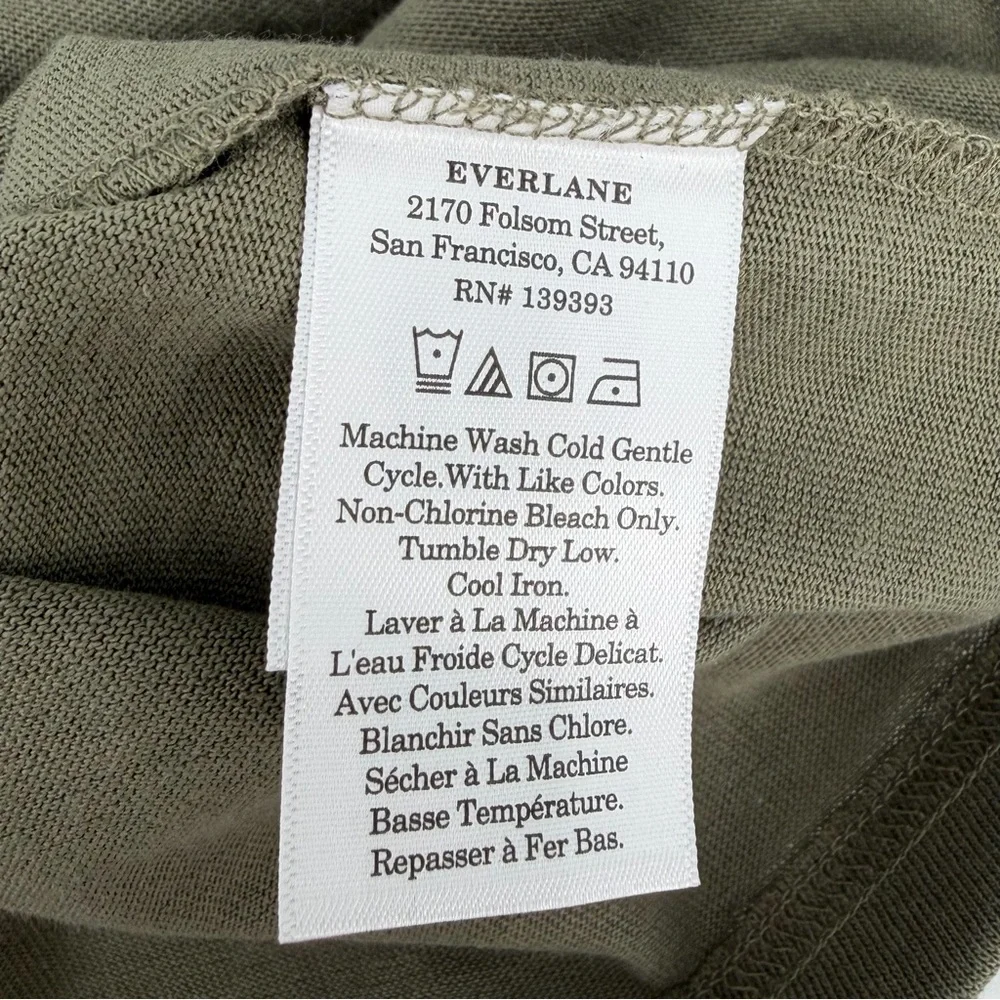 EVERLANE Tshirt Mens M Green Short Sleeve Crewneck Organic Cotton Tee Basic NWT - Picture 6 of 10